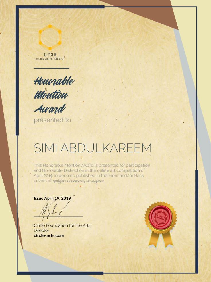 CFACoverContest-Honorable Mention Simi Abdulkareem